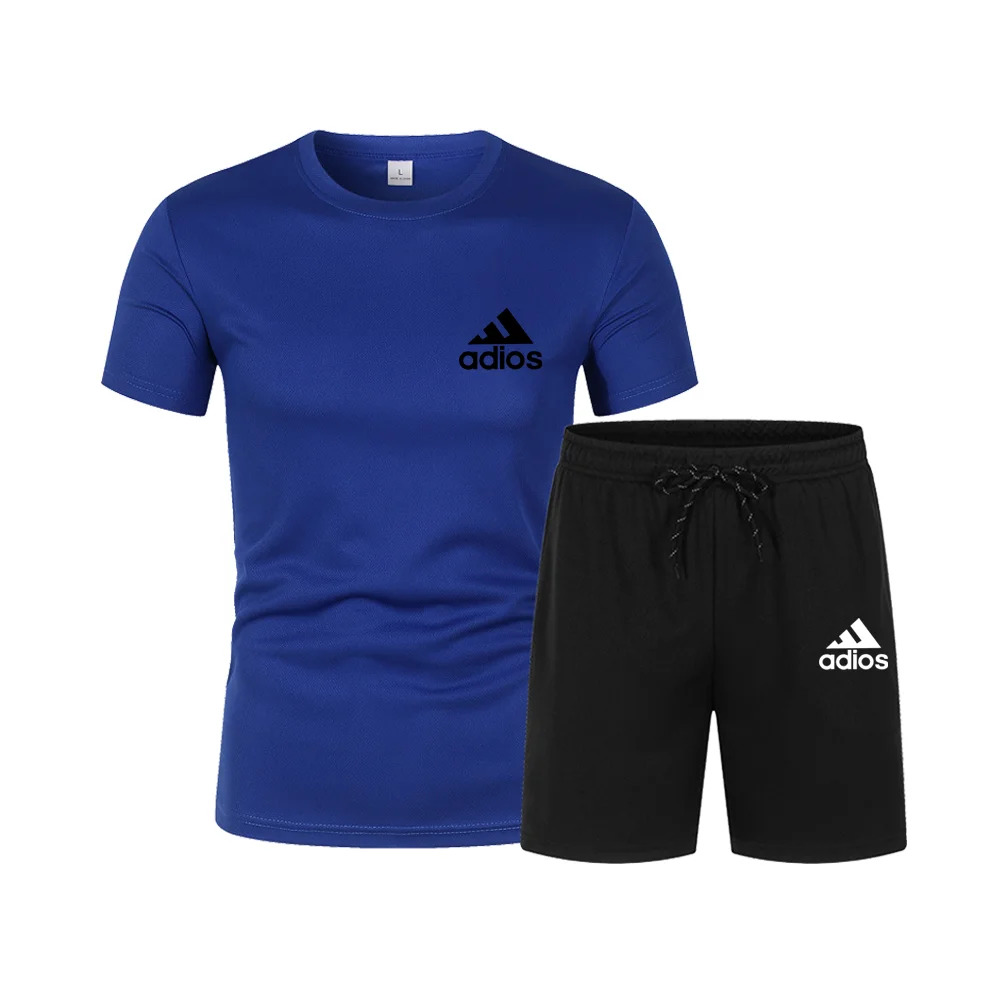 Summer Popular Men's T-shirt+Shorts Suit Men's Sports Suit Brand Printing Casual Fashion Short-sleeved T-shirt Set Men Clothing