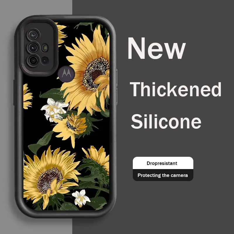 Силиконовый чехол G20 Sunflower для Motorola Moto G84 64 54 53 G34 30 24 22 14 10 04 S Противоударная