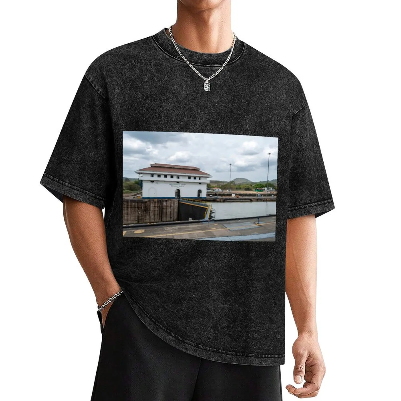 Панама Канал замки Miraflores. Футболка аниме одежда роскошная футболка лето 2025