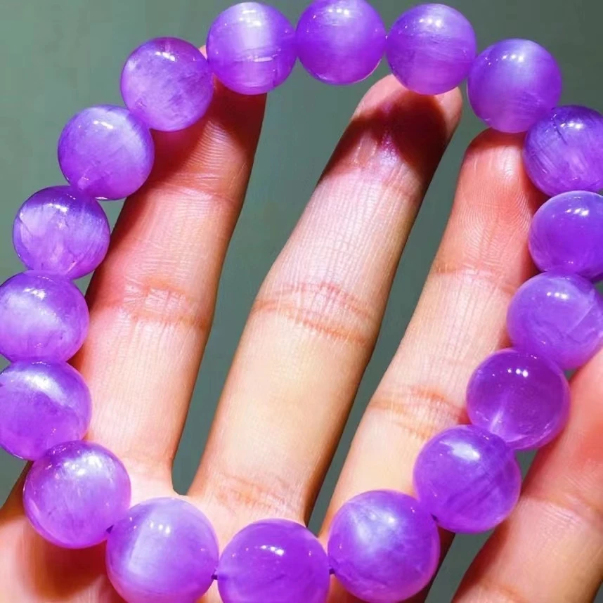 

Браслет из натуральных фиолетовых бусин, 12,3 мм