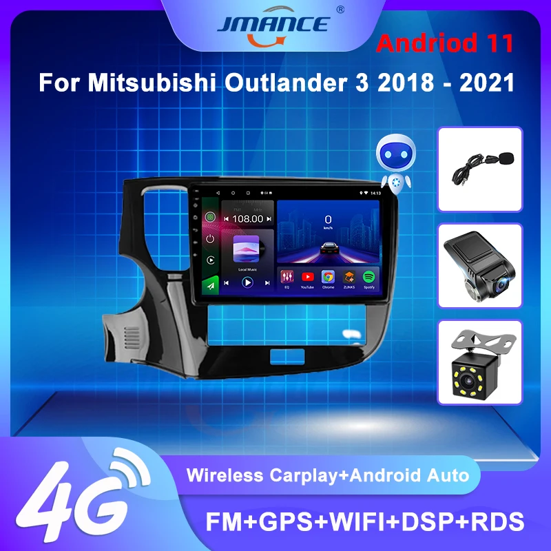 

Автомобильный видеоплеер JMANCE для Mitsubishi Outlander 3 III GF0W GF0W GG0W 2018-2021, GPS-навигация, 2din, 2 din, DVD