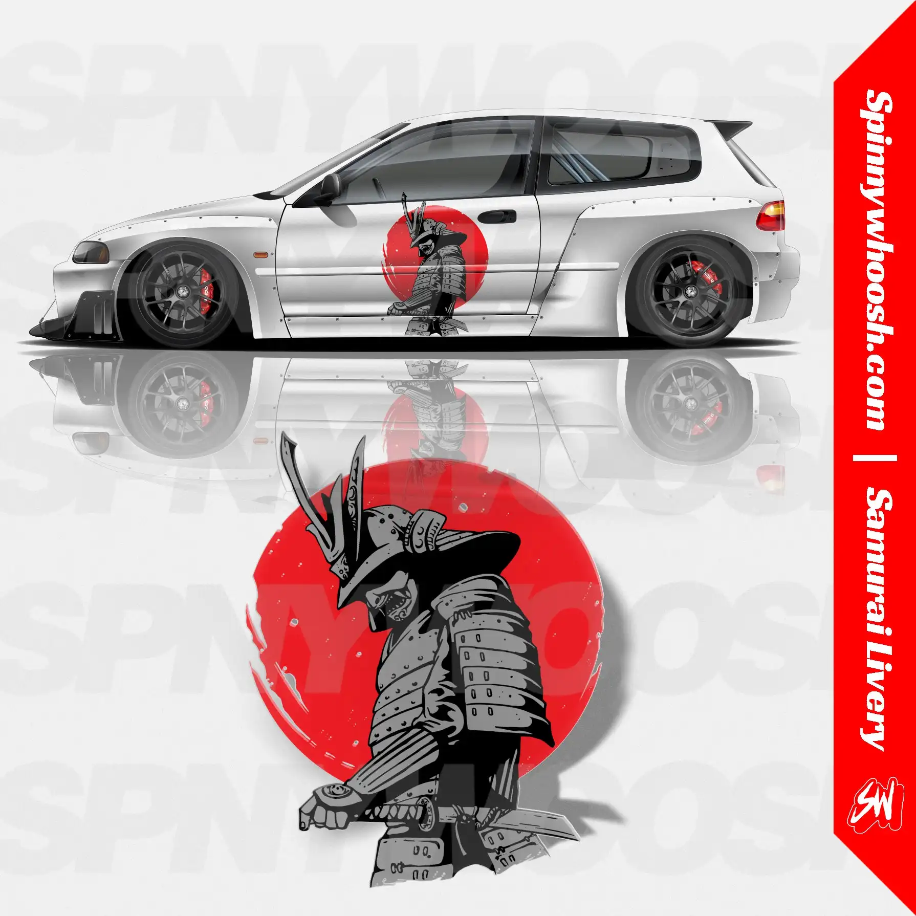 

Индивидуальные гоночные наклейки Samurai Livery с абстрактными полосками, виниловые наклейки на заказ