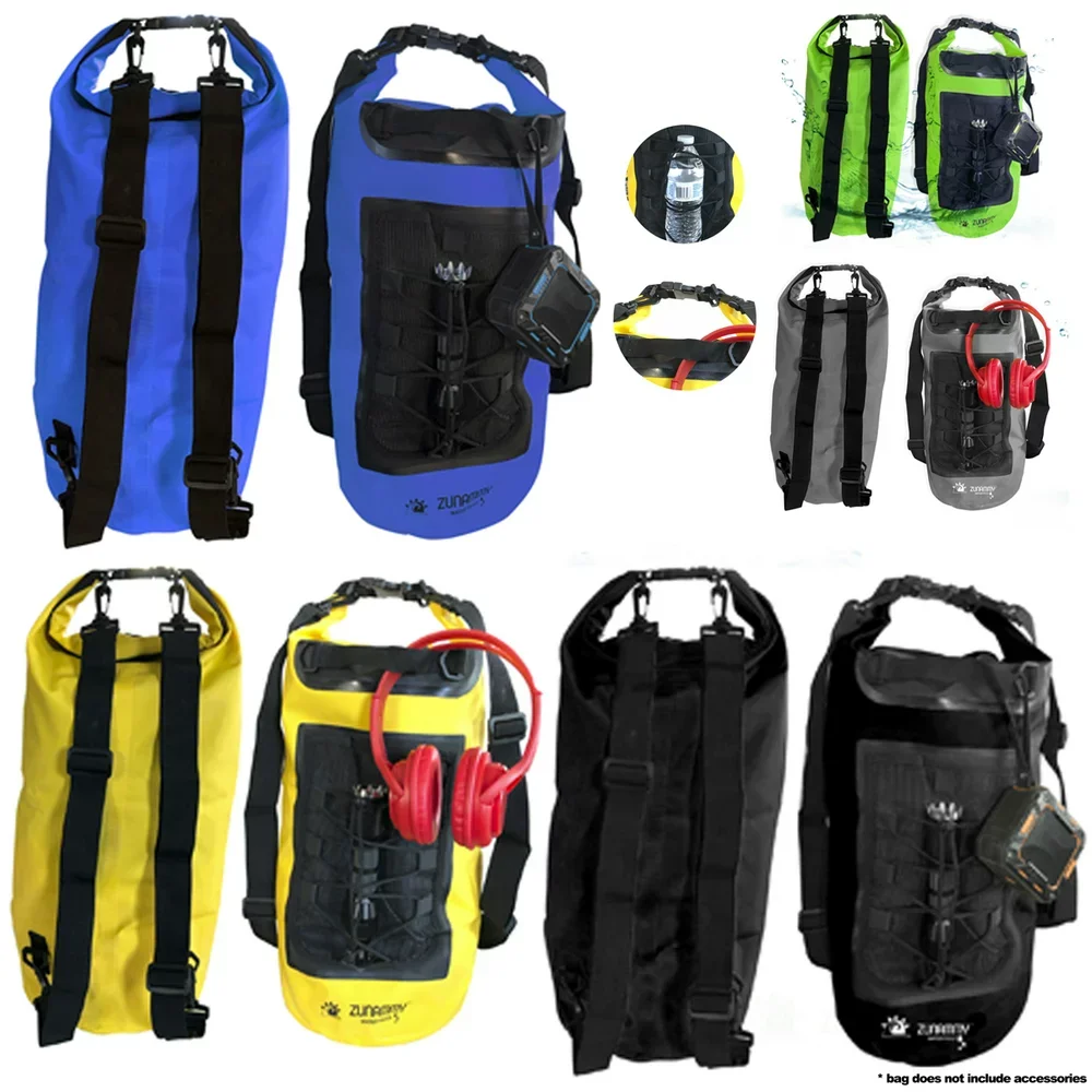 

Zunammy 10L Waterproof Dry Bag With Mesh Pocket And Handle - Black