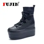 Fujinзимние женские модные ботинки Martin; Повседневная женская обувь на толстой подошве