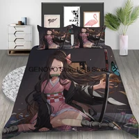 demon slayer 3d print bedding sets funny anime duvet cover set luxury kids cover pillowcase cute queen king size comforter cover