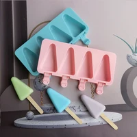 4 cell ice pop popsicle mold silicone ice cream mould small size cake tools for making pastry candy jelly pudding chocolate