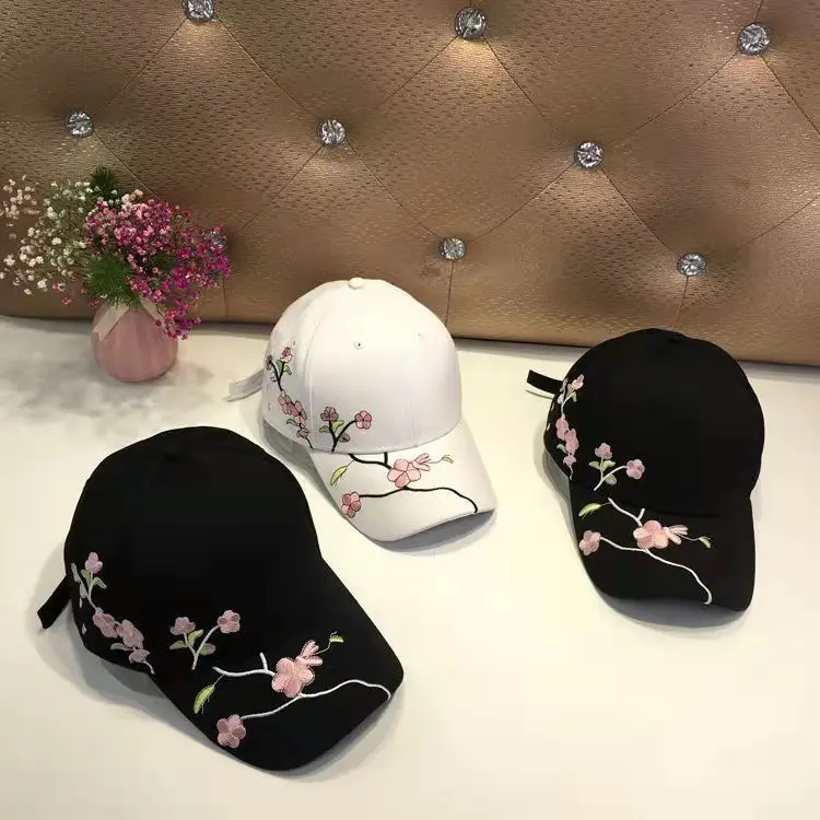 

Fashion Summer Unisex Cotton Outdoor Plum Embroidery Baseball Cap New Snapback Travel Sports Hats Men Ladies Sunhats Adjustable