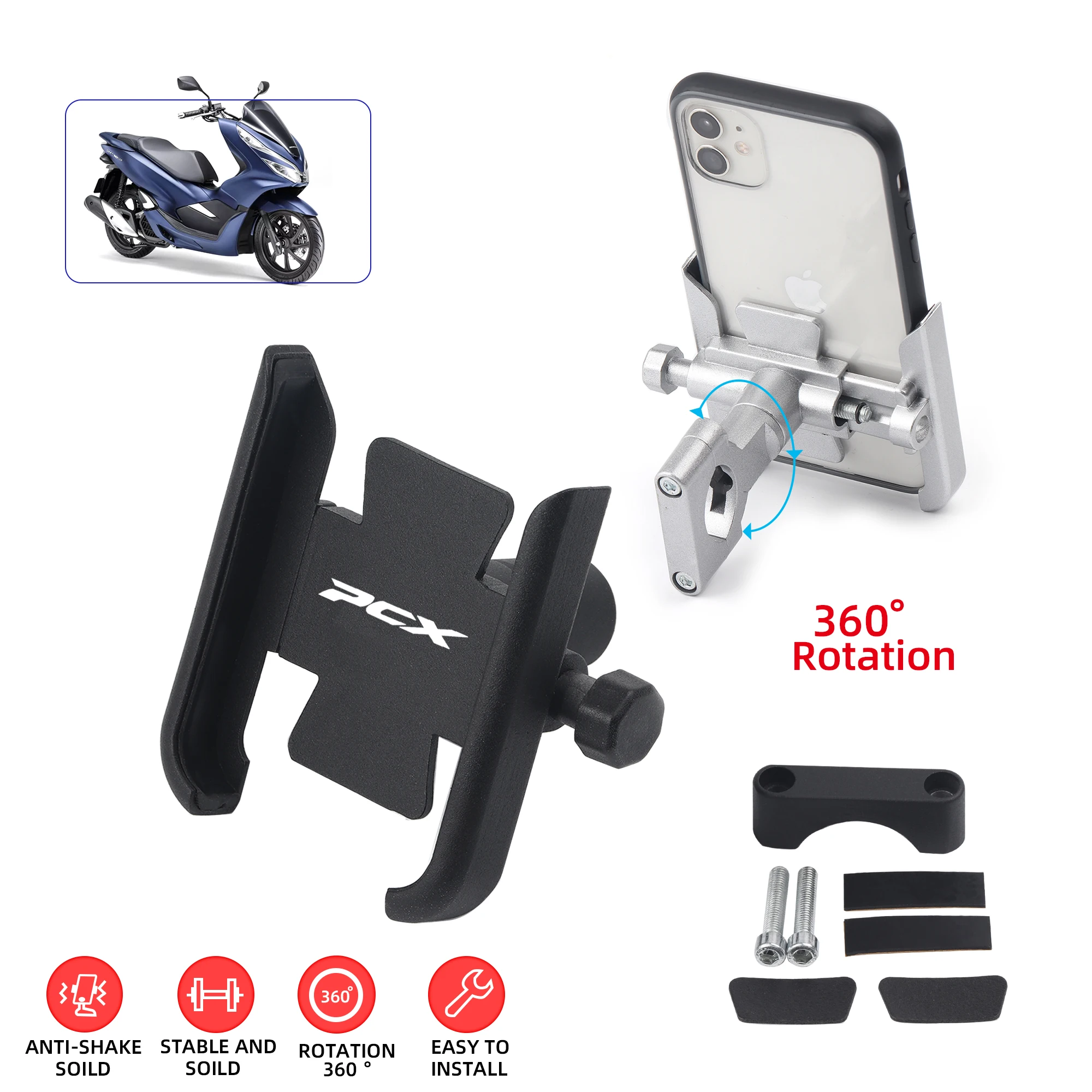 For HONDA PCX150 PCX125 PCX 125 PCX 150 2016-2020 Motorcycle Accessories Handlebar GPS   Stand Bracket Mobile Phone Holder