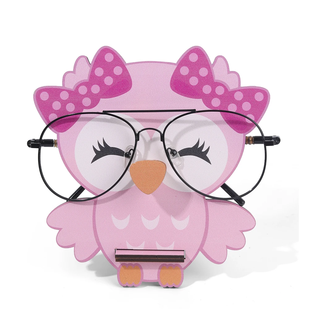 

Деревянная подставка для очков с птицей