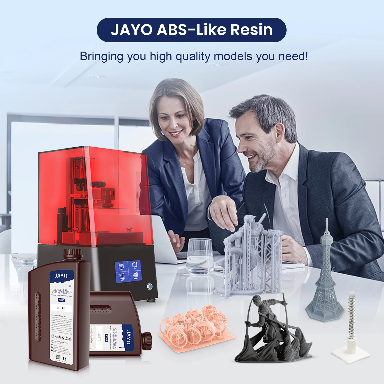JAYO 5KG UV Resin 3D Printer 405nm Liquid Photopolymer/Plant-Based/ ABS-Like Printing Material High Precision Quick Curing images - 6