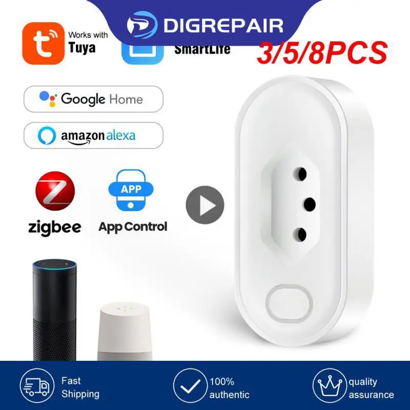 

3/5/8 шт., смарт-розетки Zigbee с голосовым управлением