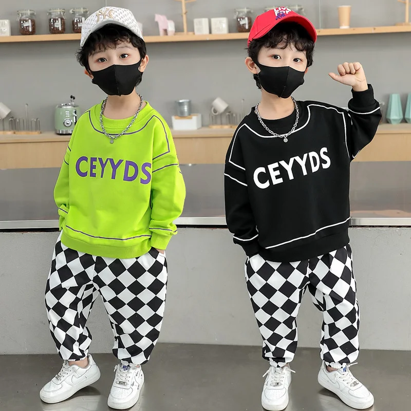 

Boys Suit Sweatshirts +Pants Cotton 2Pcs/Sets 2022 Beauty Spring Autumn Thicken Teenager Kid Outdoor Plus Size Children Clothing