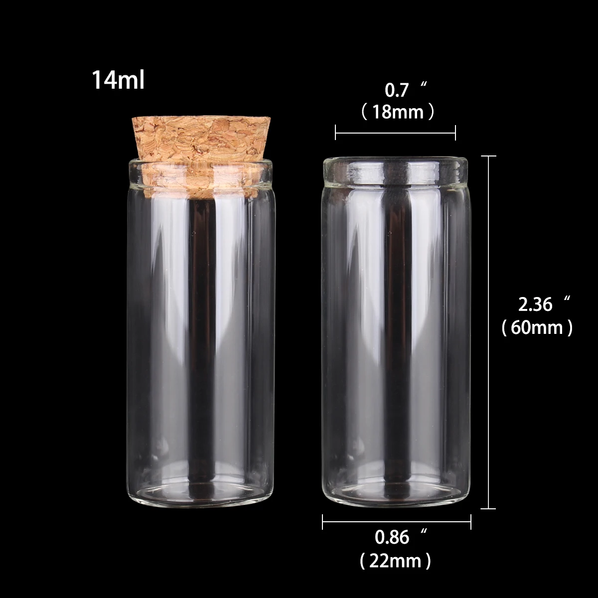 

Прозрачная стеклянная пробирка с пробкой для специй, 200 шт., 14 мл, 22x60 мм