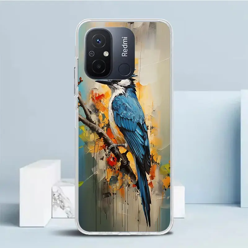Чехол для телефона с изображением птицы и животных Xiaomi Redmi 12C 12 10C 10 10A 9C 9A 9T 9 8 8A 7 7A 6