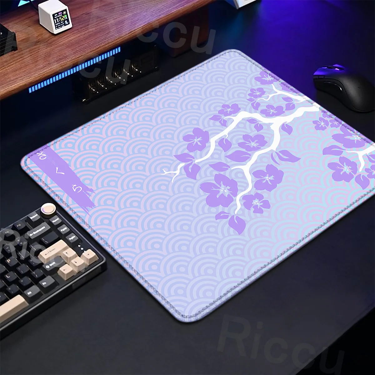 Фиолетовый Настольный коврик с Сакурой игровая мышь маленький Xs милый для мыши
