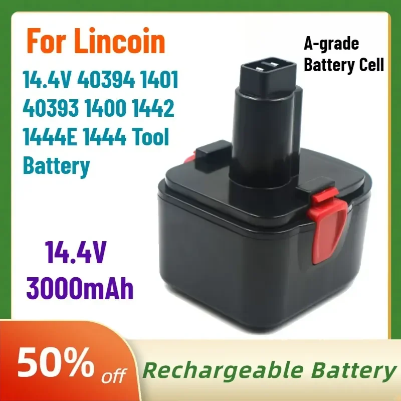 Фото Аккумуляторы 14.4V 3000mAh для инструментов Lincoin 14.4V 40394, 1401, 40393, 1400, 1442, 1444E, 1444, класс А №1