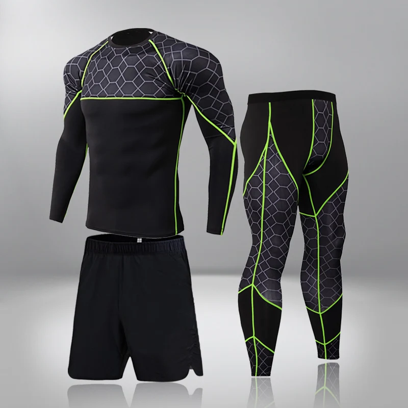 

Gym Tights Training Clothes Workout Jogging Sports Set Running Men's Compression Sportswear Suits Ski Thermal Sports Underwear