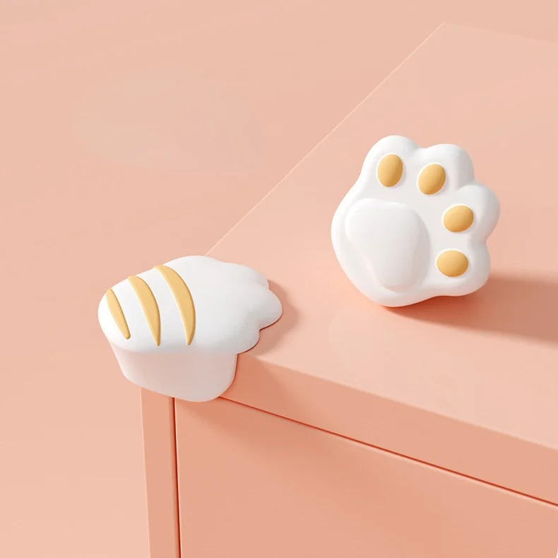 

4Pcs Cute Cat Safety Protector Paw Baby Silicone Table Corner Protection Children Anticollision Edge Corners Guards