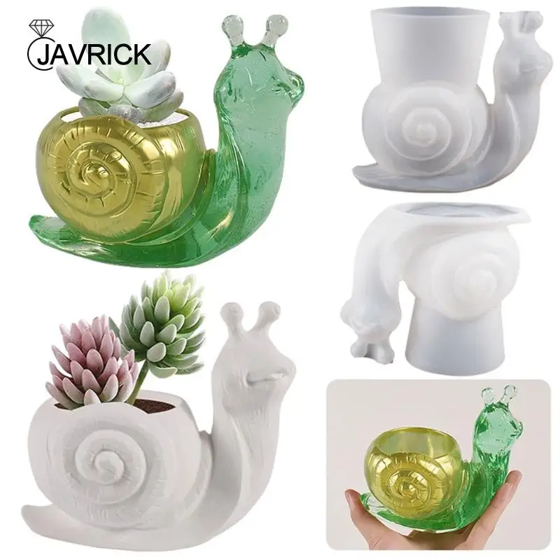 

3D Snail Flower Pot Silicone Mold Epoxy Resin Casting Succulent Pot Mould