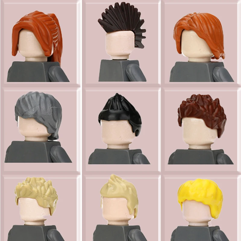 

MOC City Hair Accessories Building Blocks Compatible Figure Body Parts Head DIY Bricks Toys Gift