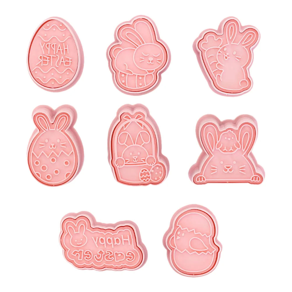 

8 Pcs Easter Themed Molds Non-stick Cookie DIY Molds Dessert Baking Molds