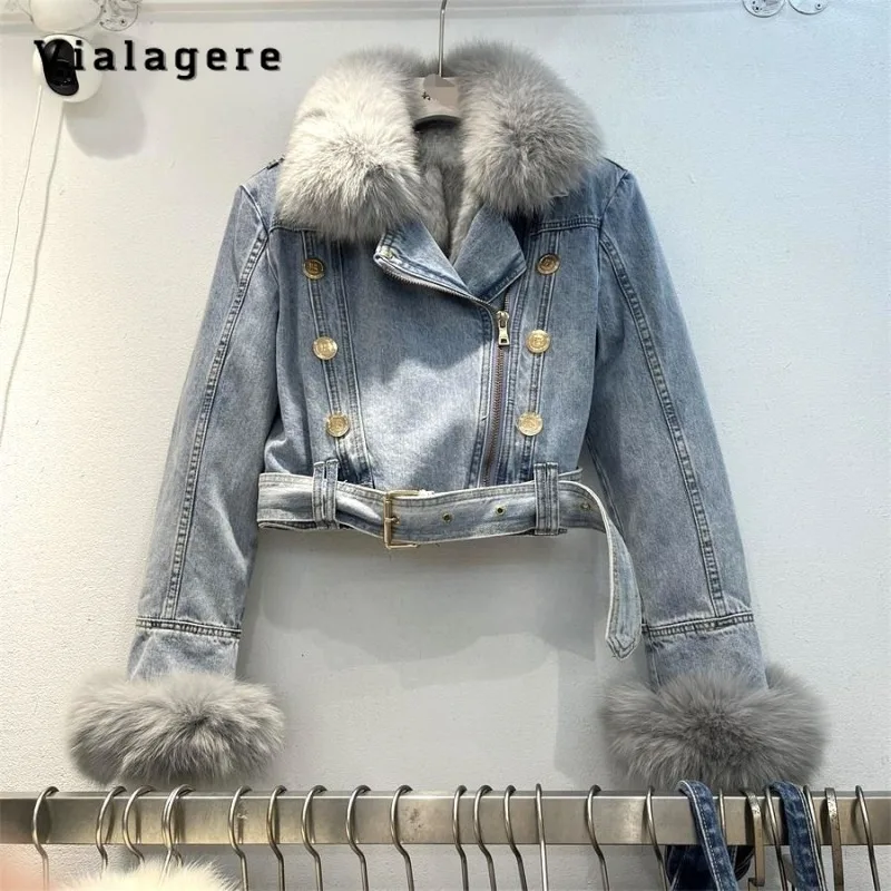 

Женская джинсовая куртка с поясом, повседневная синяя шерстяная куртка в стиле ретро, винтажное свободное джинсовое пальто, Y2K, Осень-зима 2023