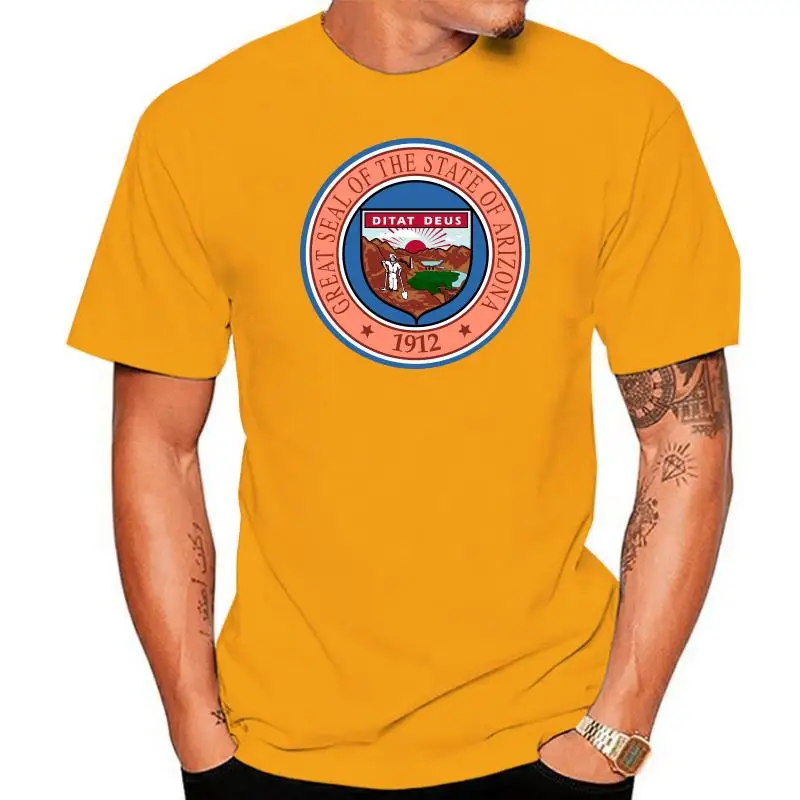 

Arizona State Seal T-Shirt Tee Shirt Free Sticker State The Grand Canyon High Quality Casual Printing Tee Shirt