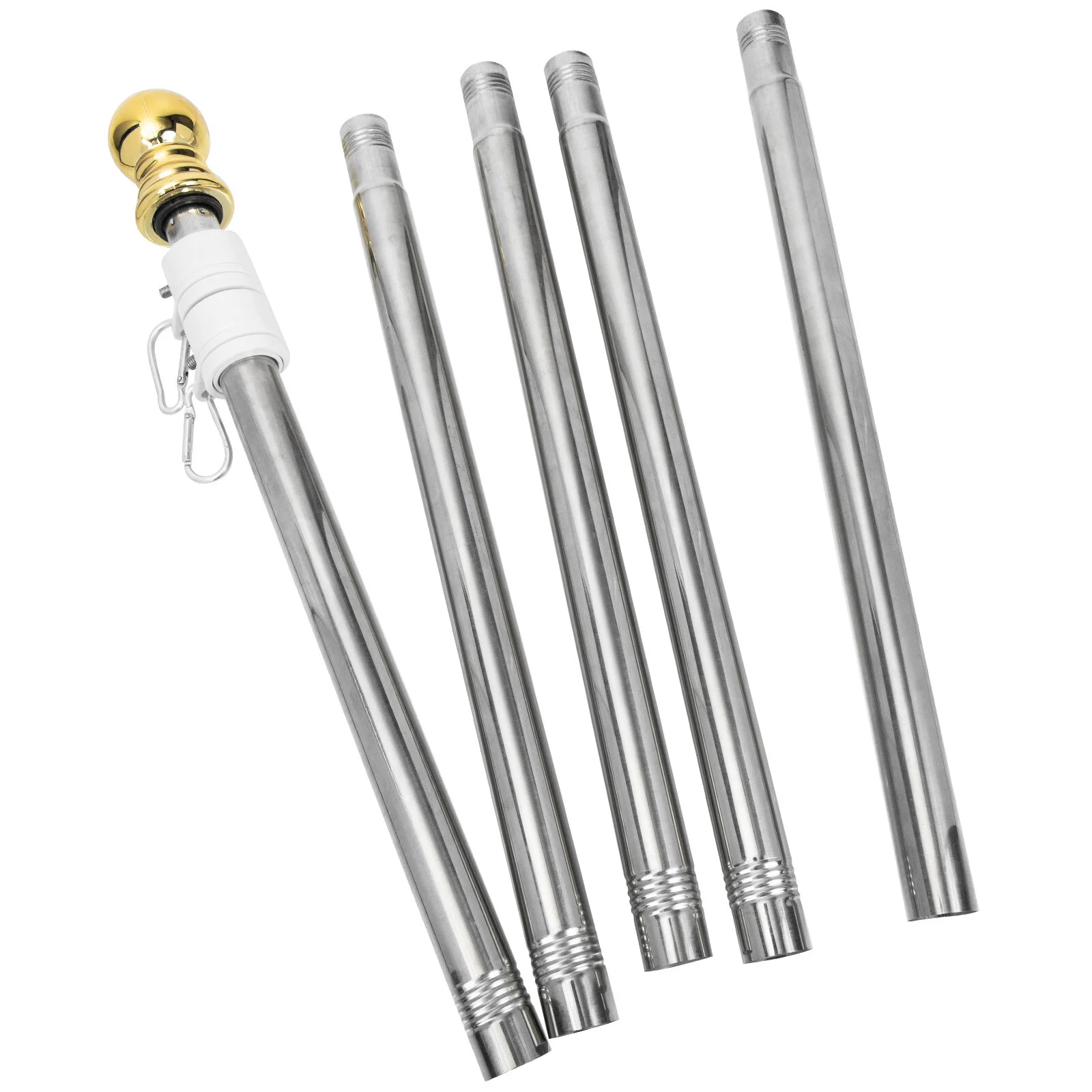 

Stainless Steel Flagpole Garden Rod Rustproof Heavy Duty Commercial Free Rotation Holder Outdoor