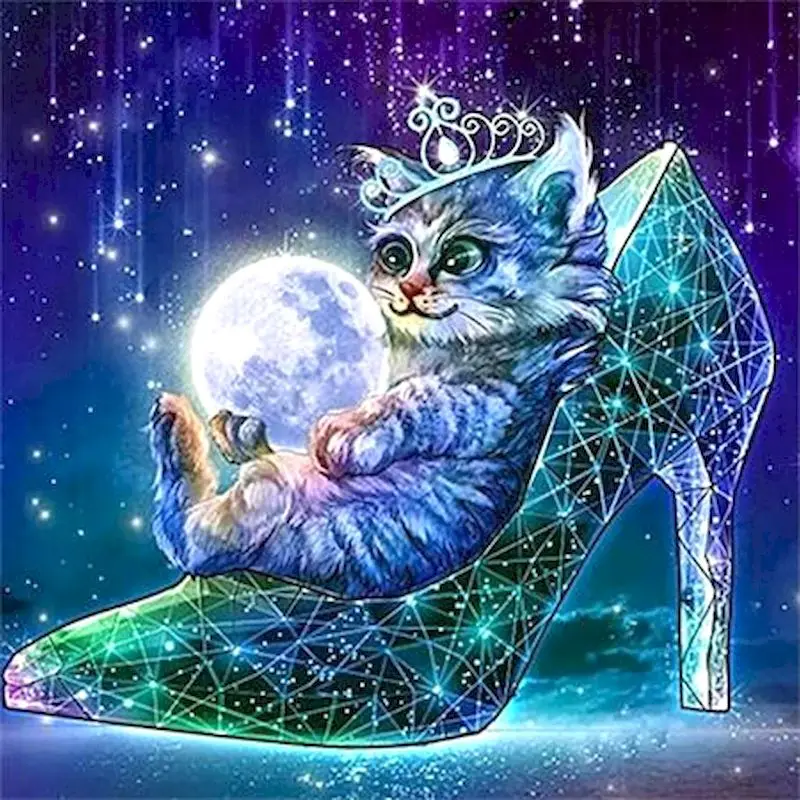 

RUOPOTY Cat Painting By Numbers With Frame Cute Animals Fantasy Picture Modern Handpainted Acrylic Paint On Canvas For Diy Gift