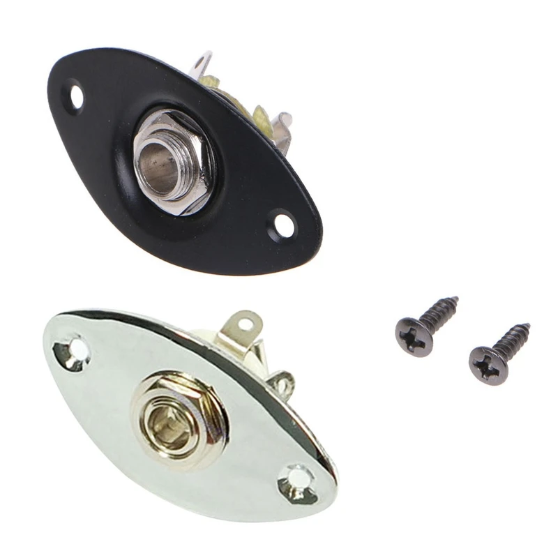

For Electronic Guitar Guitar Accessories Output for CAT Eye Oval Jack Plate Chro
