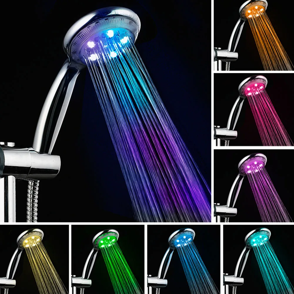 

1PC 7 Color Changing LED Shower Head Romantic Automatic Self-color Changing Water Saving Waterfall Bathroom Showerhead