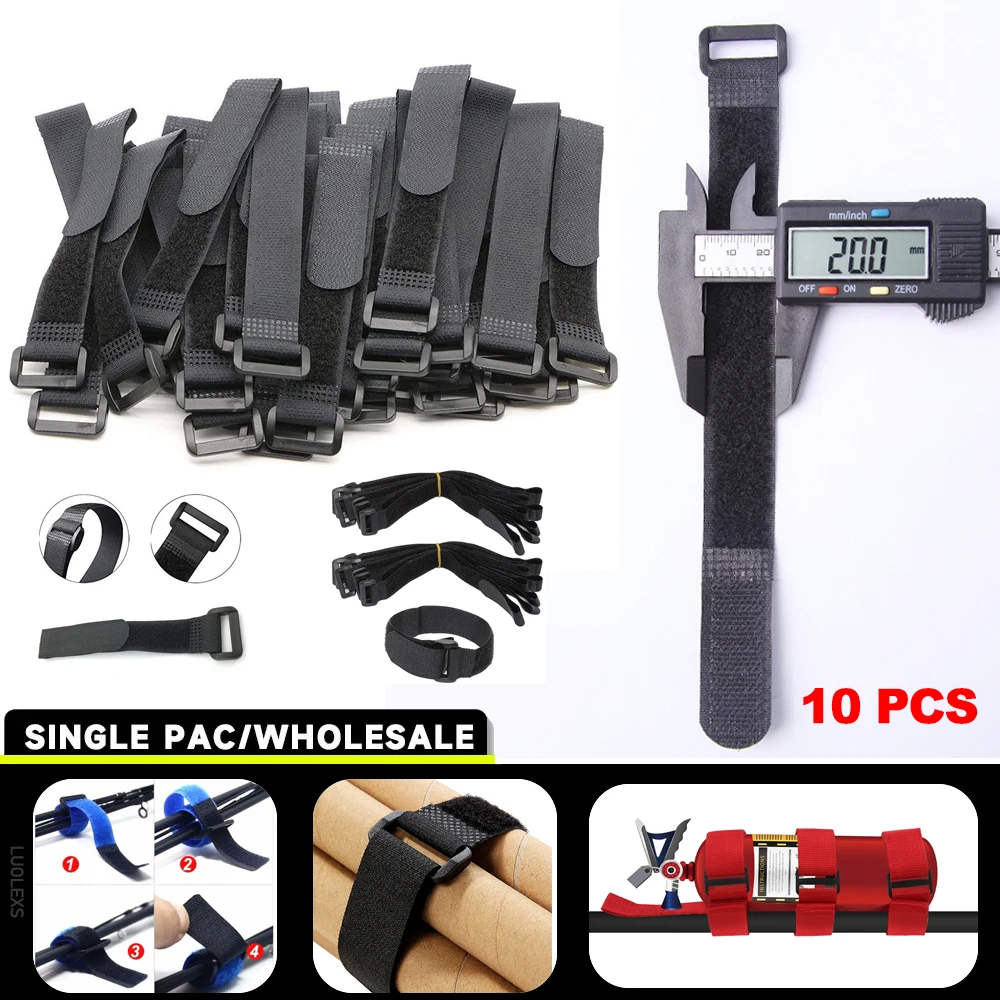 Черные нейлоновые кабельные стяжки 10 шт. самоклеящиеся многофункциональные