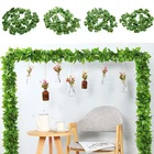 Искусственные растения 200 см, ползучие зеленые листья, лоза плюща для дома, Свадебный декор, висячая гирлянда сделай сам, искусственные цветы