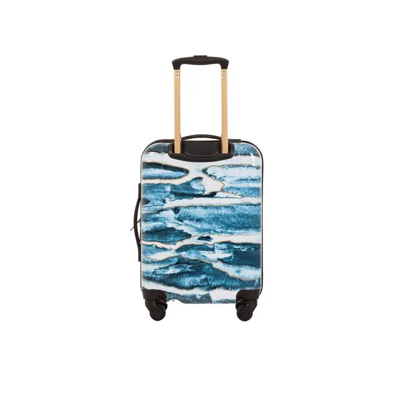 20-inch Hardside Spinner Rolling Carry-on Luggage, Blue Marble Print