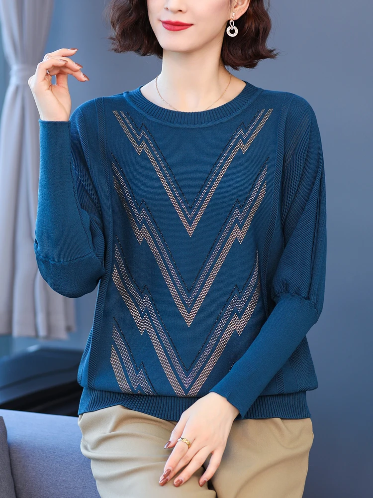 

Sweater Women Autumn Spring Korean Fashion Pullovers Women Clothing Top Femme Casual Long Sleeve Geometry Sweater For Woman
