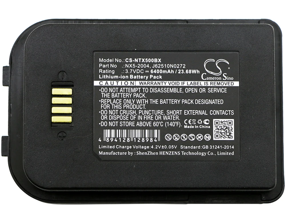 

Cameron Sino 6400mA Battery for Handheld Nautiz X5 eTicket 6251-0A,J62510N0272,NX5-2004
