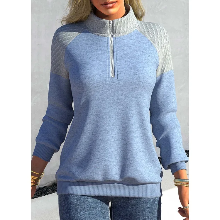 

Women's Semi-high Collar Zipper Sweater Long Sleeve Pullover Sweater Streetwear Women Woman Clothes Sweatshirt
