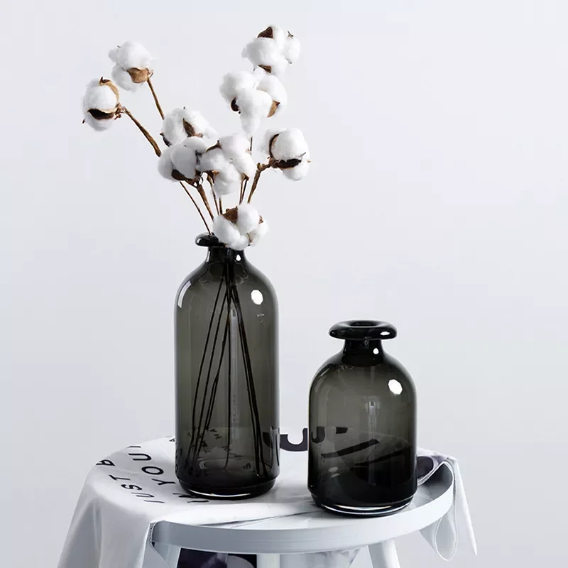 

NEW Nordic Glass Vase Black Vases Home Decoration Accessories Living Room Decor Vase Decoration Household Transparent Vases