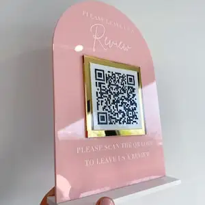 Пользовательский QR-код Оставьте Review Настольная вывеска Украшение стола Знак для малого бизнеса (art.: 3920cda2fe38a) - 3920cda2fe38a
