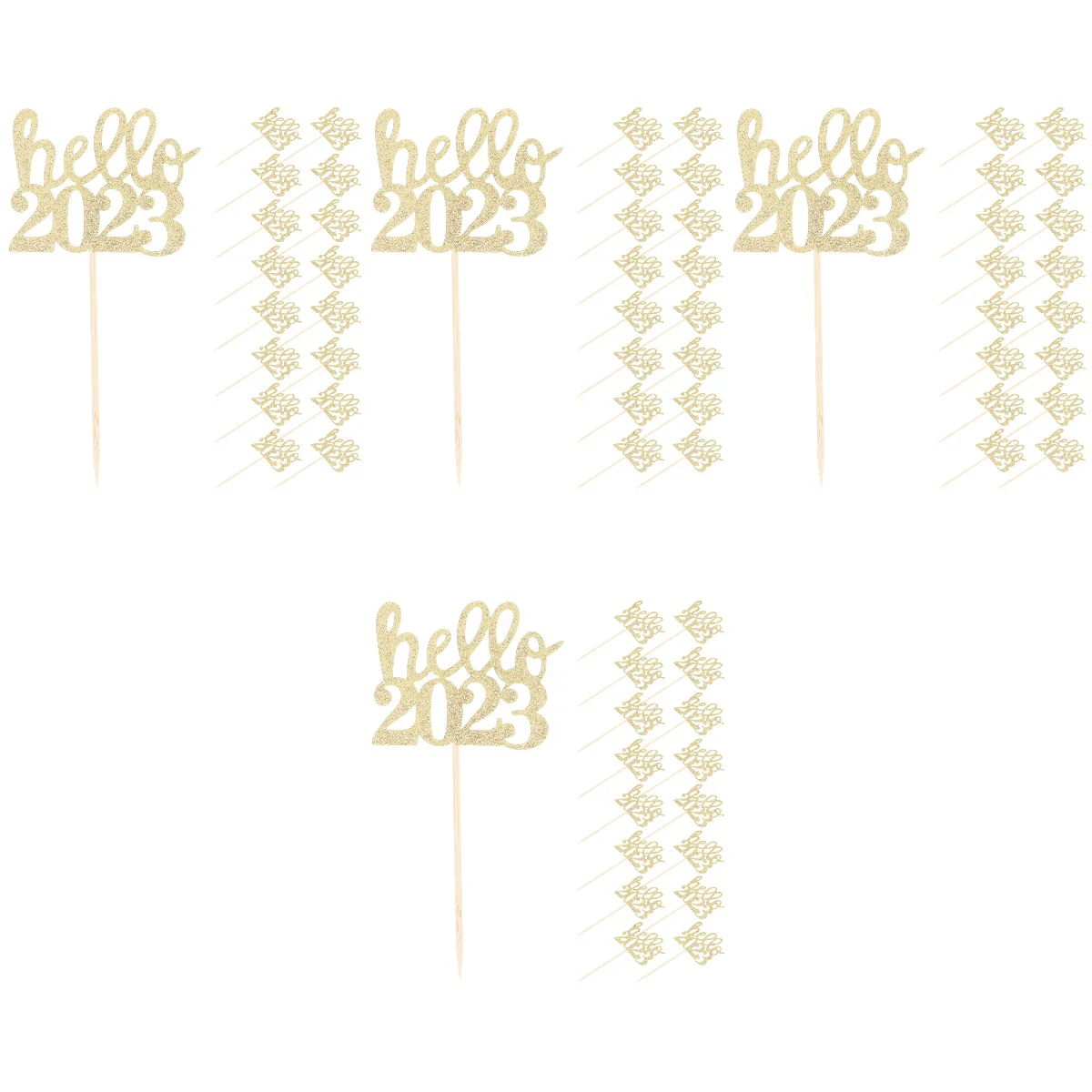 

480 New Year Cake Inserted Decorations 2023 Cake Picks Glitter Cake Inserted