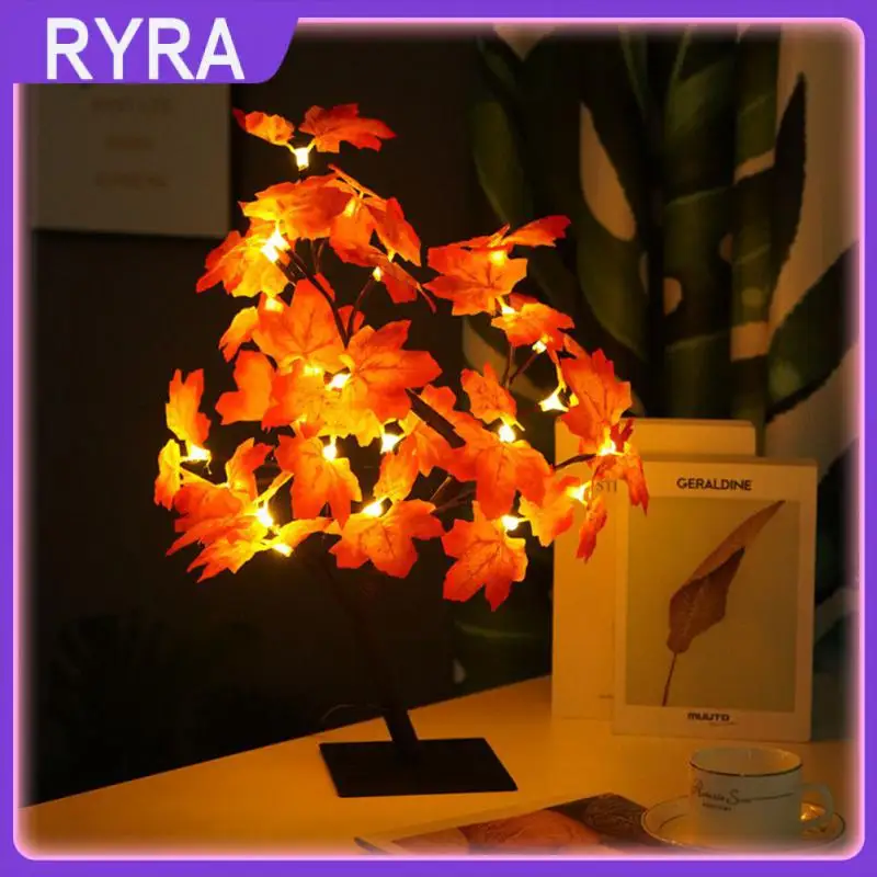

LED Maple Leaves Branch Lamp Desktop Decor LED Fairy Light USB Charging Christmas Festival Wedding Maple Tree Light Decor