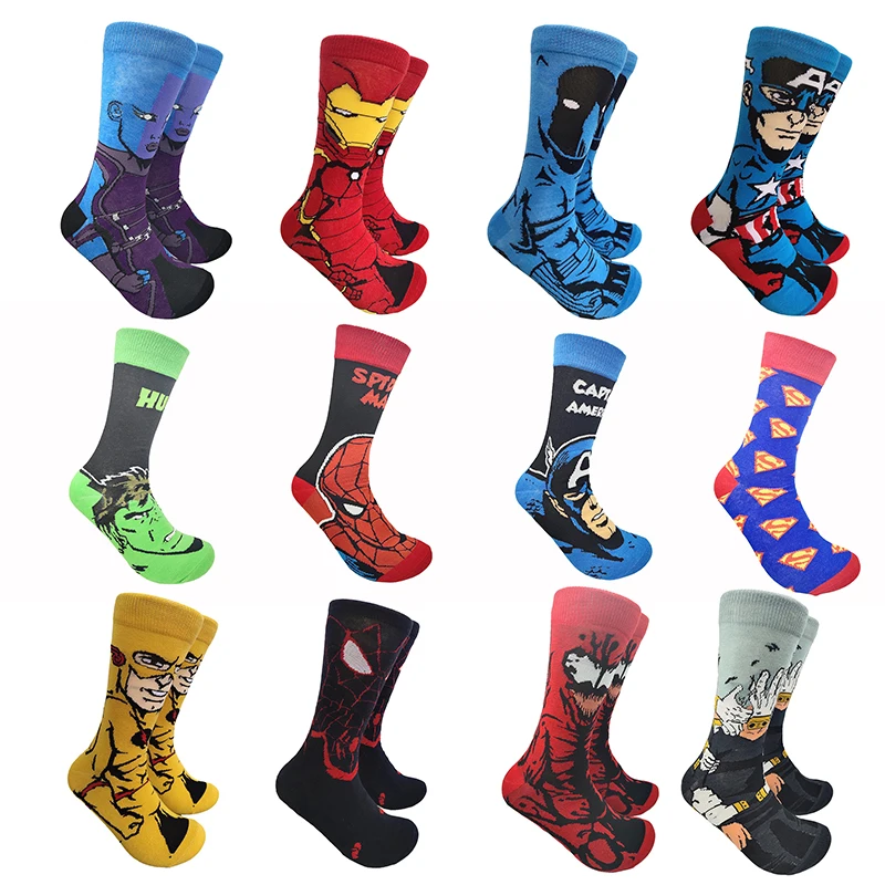

Marvel fashion high quality socks anime figure spiderman venom Super hero socks men and women cartoon socks casual sports socks