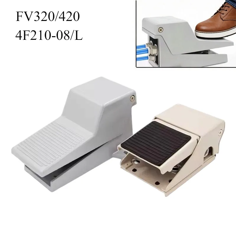 Фото Пневматический ножной клапан 4F210-08 FV320 FV420 4F210-08L/G, ножной переключатель, пневматический направляющий клапан для цилиндров, инструмент для управления потоком воздуха №1