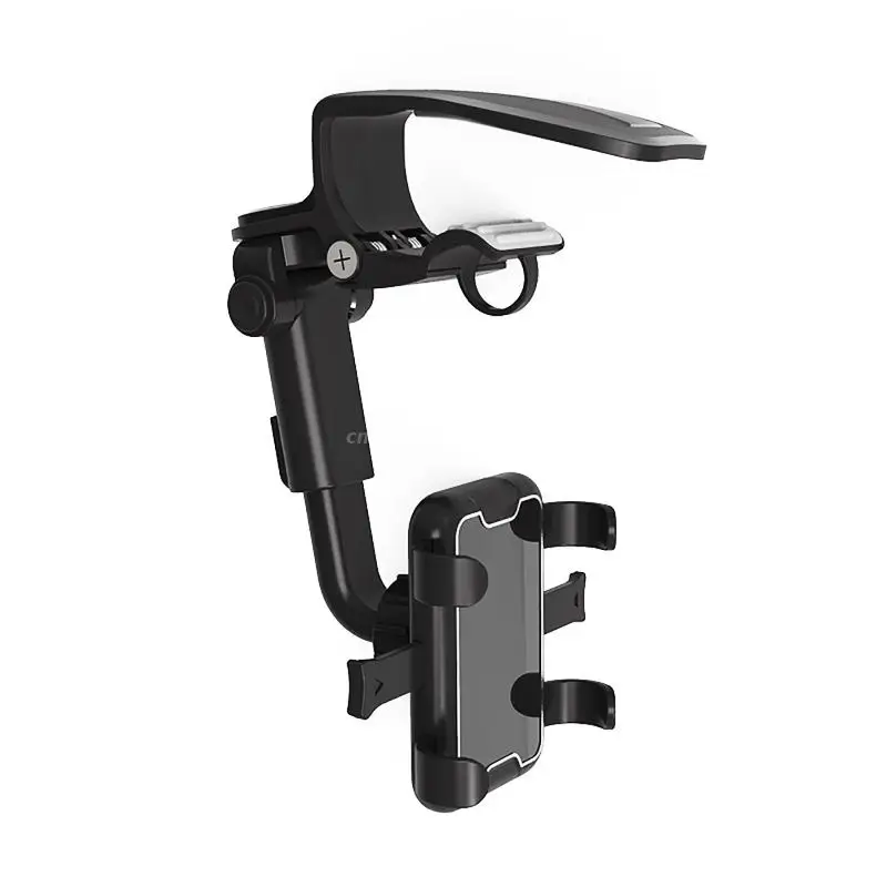 

Car Phone Holder Stand Sturdy Stand Save Space Easy to Operate Rotate Freely Rearview Mirror Headrest Mount
