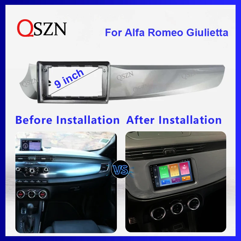 

9 Inch Frame Auto Radio Fascia For Alfa Romeo Giulietta 2010 -2014 Left car Multimedia player Frame with canbus box power cable