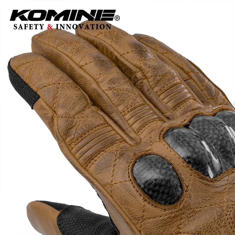 KOMINE GK-852 осенние и зимние мотоциклетные перчатки ретро из козьей кожи углеродного