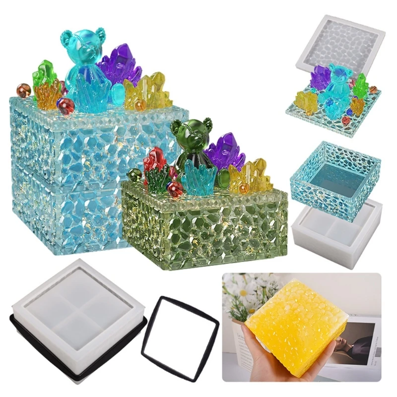 

Resin Storage Box Mold Resin Box Mould Diamonds Jewelry Box Silicone Mould