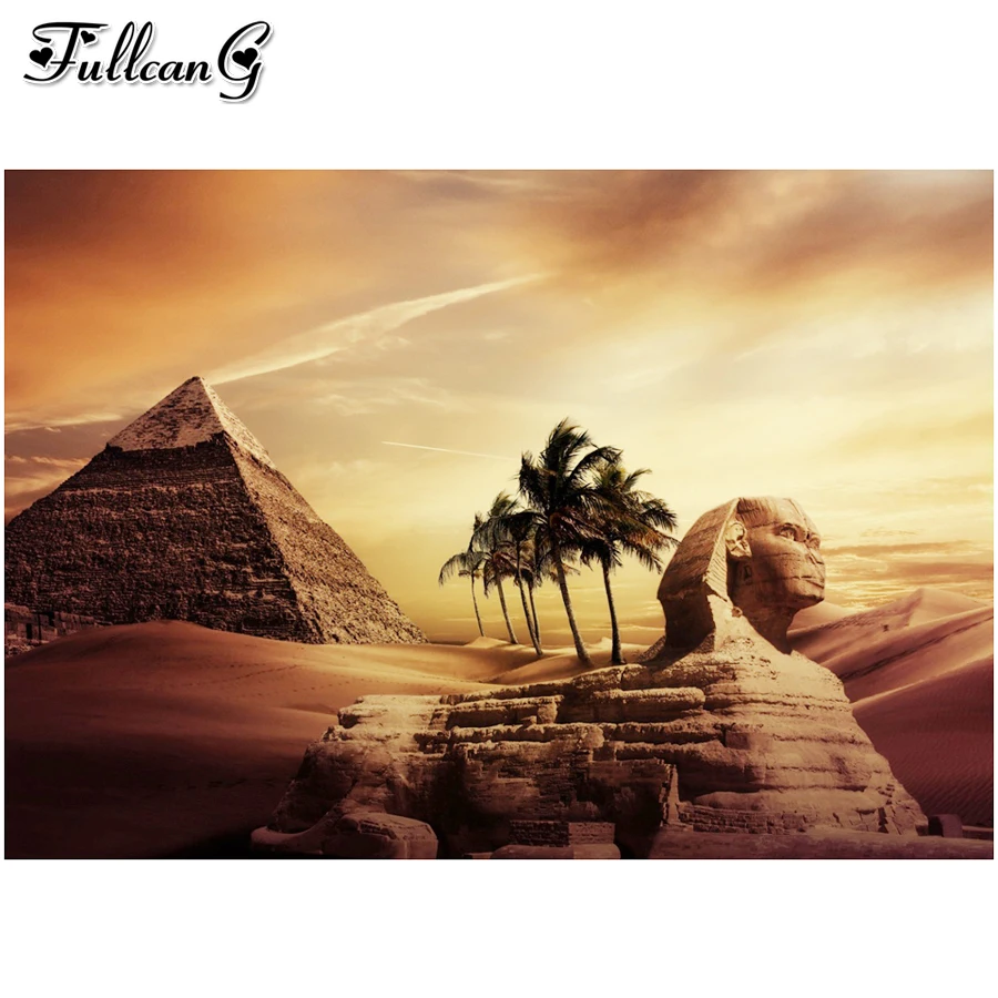 

egyptian pyramid diamond painting cross stitch Diy full rhinestone embroidery landscape mosaic picture home decor JX3390
