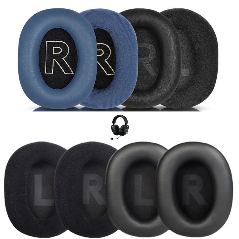 

Sheepskin Ear Pads Cover For Logitech GPROX Headphones Earmuffs Black Blue Replacement 1 Pair Velvet Fabric Protein Leather