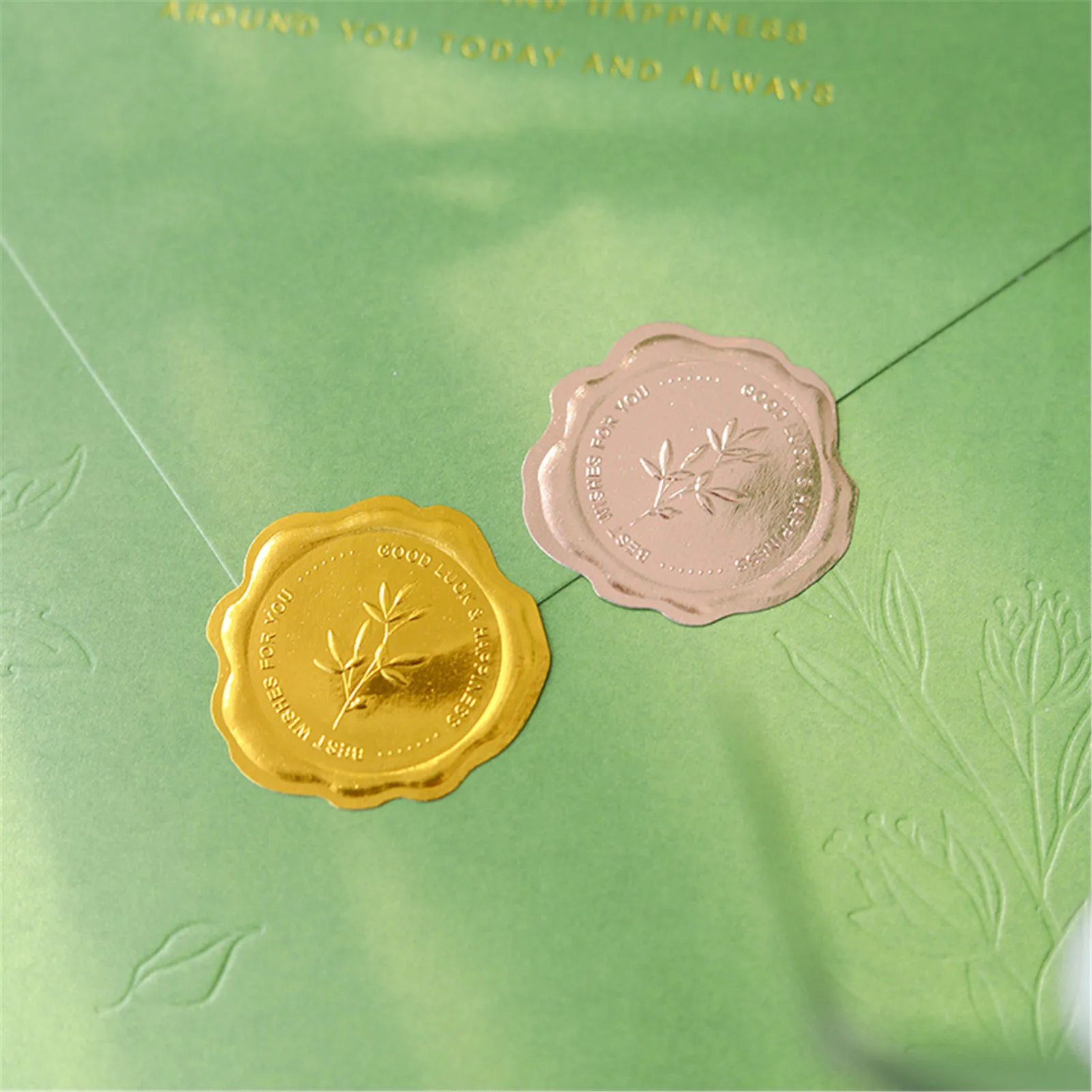 

80 PCS Leaf Self Adhesive Wax Seal Stickers Wedding Invitation Wax Stamp Envelope Seal Stickers Self-adhesive Wax Seal